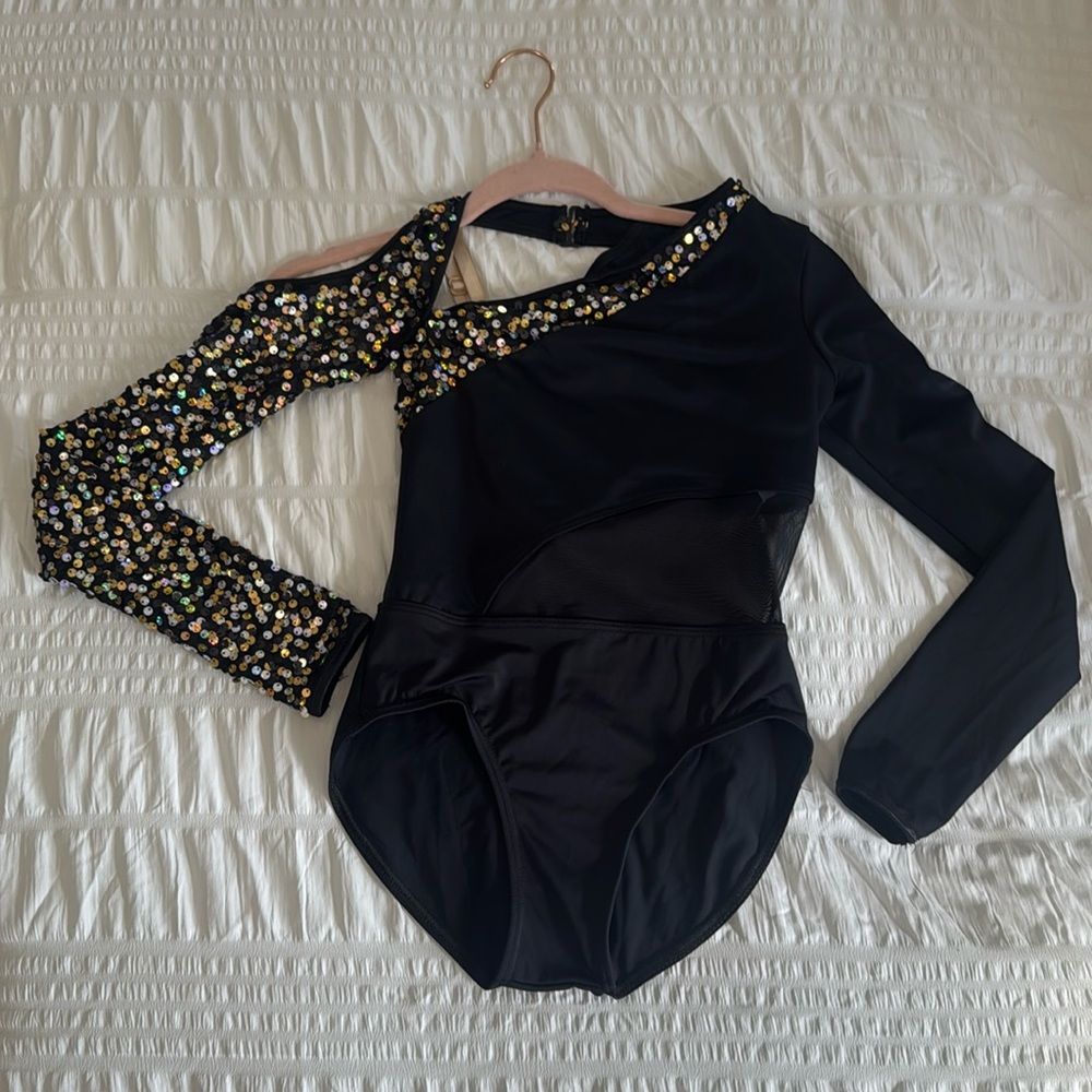 NWOT Balera Black Dance Leotard  costume size Large Child